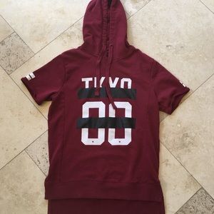 Superdry Short Sleeve Maroon Hoodie